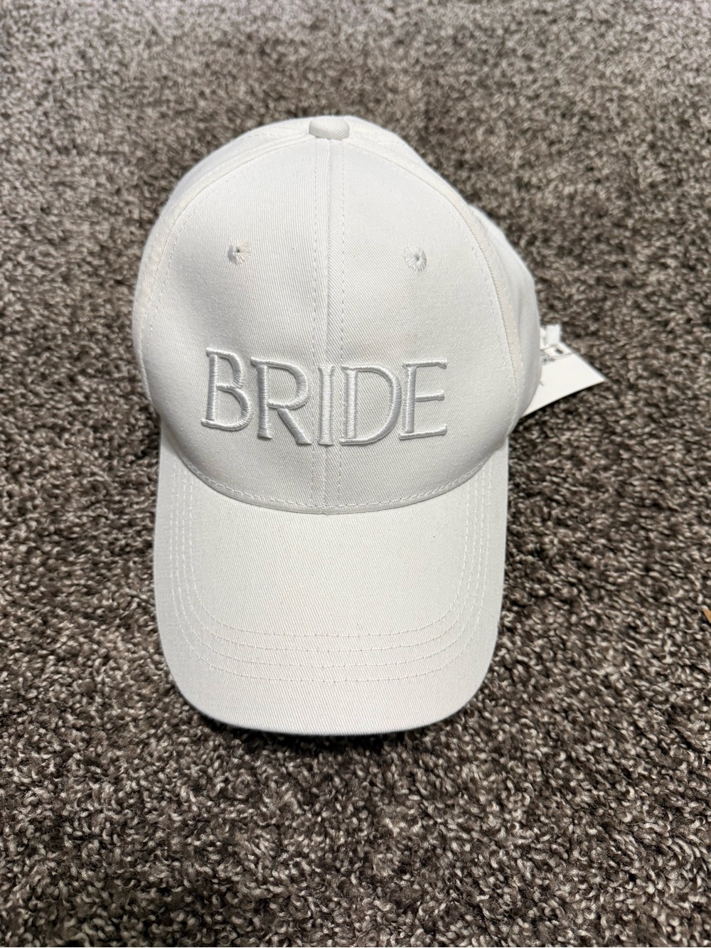 White 'BRIDE' Embroidered Baseball Cap for Bridal Parties